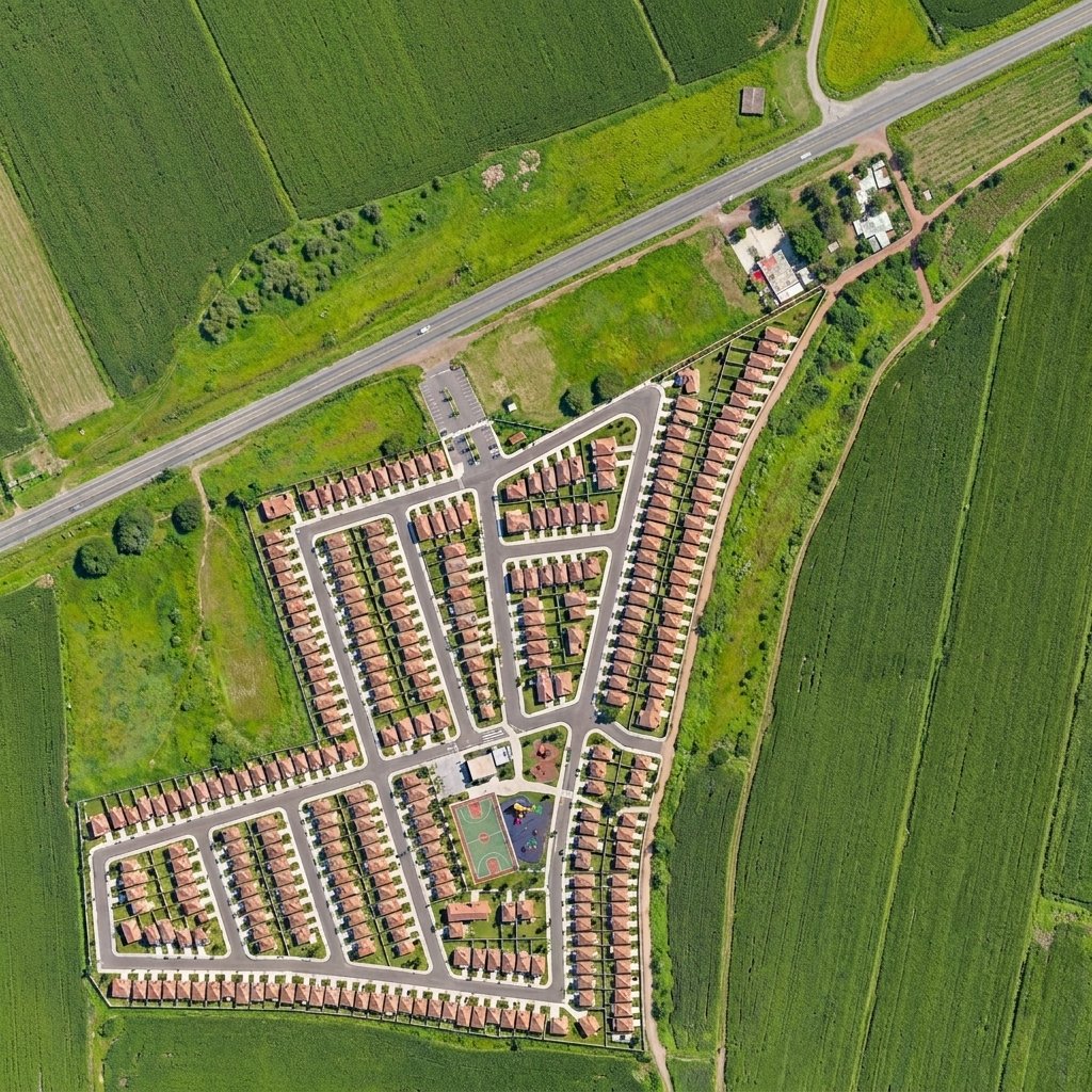 Vista aérea del desarrollo